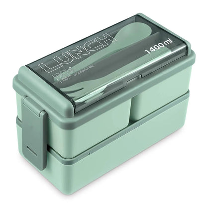 3-in-1 Compartment Lunch Box Tiffin Box Lunch Box with Fork & Spoon